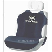 Чехлы-майки серые Dodge для передних сидений Koszulki вышивка белая фото