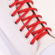 Шнурки для обуви, пара, круглые, d 5 мм, 110 см, цвет красный