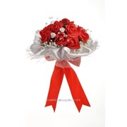 Букет для невесты №23, красный (розы 11 шт) фото