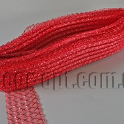Сетка красная с люрексом гофрированная для бантов и декораций 4,5см/25ярд 570575 фотография