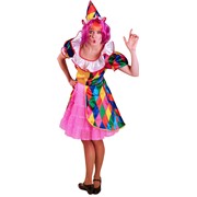 Карнавальный костюм Птица Феникс клоунессы Ромбольки взрослый, 40-42 фотография