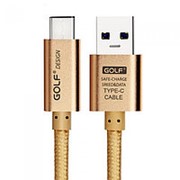 Type-C кабель Golf Quick Charge Gold ультрапрочный фото