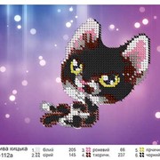 Схема для вышивки бисером Игривая кошка фотография