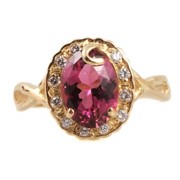 Золотое кольцо розовый перстень