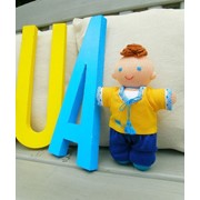 Лялька українець, кукла украинец, в желто-голубом. фото