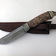 Нож “Охотник“ (с никелем) из дамасской стали фото