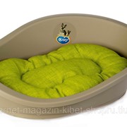 Лежак для собак пластиковый с подушкой Соня-II, коричневый/зеленый DUVO+ фотография