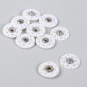 Кнопки пришивные декоративные, d 25 мм, 5 шт, цвет белый фото