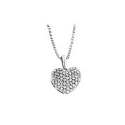 Кулон стильный сердце с бриллиантами VVS1/F 0.55Сt фото