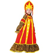 Карнавальный костюм для детей Карнавалофф Масленица с кокошником детский, L (134-140 см) фотография