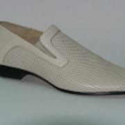 Туфли мужские белые с перфорацией. Модель 7450103 фото