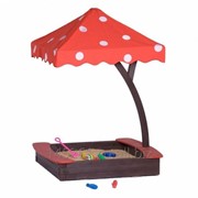 Деревянная детская песочница со столиком с крышей крышкой навесом для детей