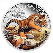 Тигрята Серебряная монета серии “Котята-хищники“ фото