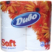 Бумага туалетная Диво Soft, по 4 рулона в упаковке, на гильзе, 2-х сл., белый