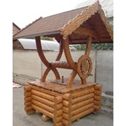 Домик для колодца деревянный фото