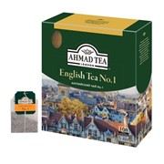 Чай AHMAD (Ахмад) "English Tea №1", черный, 100 пакетиков с ярлычками по 2 г, 598-012