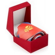Галстук c российской символикой в красной упаковке фото