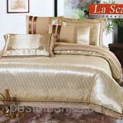 Комплект постельного белья шелковый жаккард La scala 3D-053 Двуспальный Евро фотография