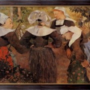Картина Танец четырех бретонок, 1888 Munich, Гоген, Поль фотография