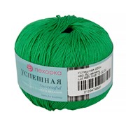Пряжа Пехорский текстиль Успешная 220м./50г. Хлопок мерсеризованный100% Зелёный (480) фотография