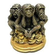Скульптура “Обезьянки - трио на монетах“ Л113 фотография