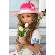 Детская летняя широкополая шляпа с рюшами из фатина (разные цвета)