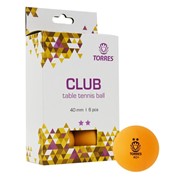 Мяч для настольного тенниса Torres Club 2* TT21013 6 шт, оранжевый фотография