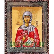 Благовещенская икона Лидия, святая мученица, копия старой иконы, печать на дереве Высота иконы 11 см фото