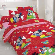 Комплект постельного белья двуспальный бязь Люкс Микки Маус красный большой фотография
