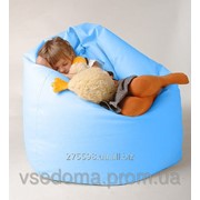 Детское кресло мешок голубое 100*75 см из микро-рогожки
