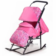 Санки-коляска Kristy Luxe Plus Розовый фото