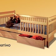 Кровать односпальная Буратино (бук), детские кровати деревянные из бука