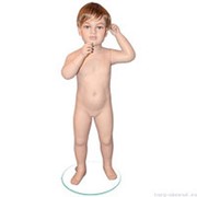 Манекен детский, реалистичный телесный с париком, для одежды в полный рост на 2 года, стоячий прямо, руки подняты. MD-Friends Type 7
