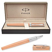 Перьевая ручка Parker 5th Ingenuity Slim Pink Gold PVD CT, толщина линии F, хром, золото-серебристый