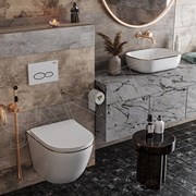 Комплект 2 в 1 подвесной унитаз с умывальником Roxen Antares Gold 508510G фото