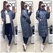 Стильное женское пальто синие зимнее (2 цвета) ВШ/-978