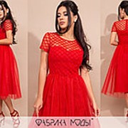 Платье женское миди беби долл АК/-17271 - Красный фотография