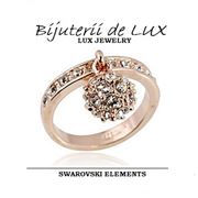 Кольцо позолоченное 18 к камни Swarovski фото