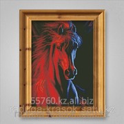 Картина стразами в 3Д Огненный конь 37х50 см фото