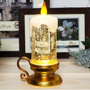 Светодиодная свеча с водоворотом блесток “Старинная лампа“ фотография