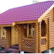 Бани из оцилиндрованного бревна фото
