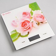 Весы электронные настольные 5 кг DELTA КСЕ-56 “Розовые розочки“ фотография
