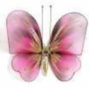 Бабочка средняя розовая полосатая 19*13 см фото