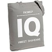 Холщовая сумка «Размер IQ», серая фото