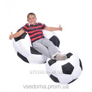 Кресло-мяч 80 см из кожзама Зевс черно-белое, кресло-мешок мяч