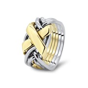 Мужской перстень из белого и желтого золота от Wickerring фото