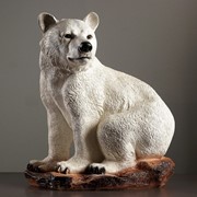 Фигура "Медведь сидя большой" 40х50х56см белый