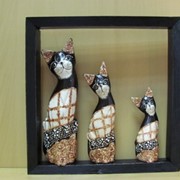 Три кота в рамке - Серые с цветочным узором, арт. 981141/5