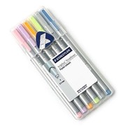 Набор ручек капиллярных Staedtler Triplus, 6 цветов, пастельные, пластиковый пенал-подставка 6 цветов фотография