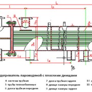 Подогреватель пароводяной с плоскими днищами